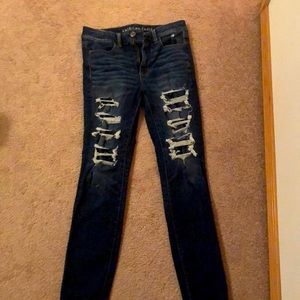 Dark Blue American Eagle Jeggings